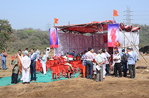 HH Swamiji blessing the Varsave site - GSB Seva Mandal, Mumbai